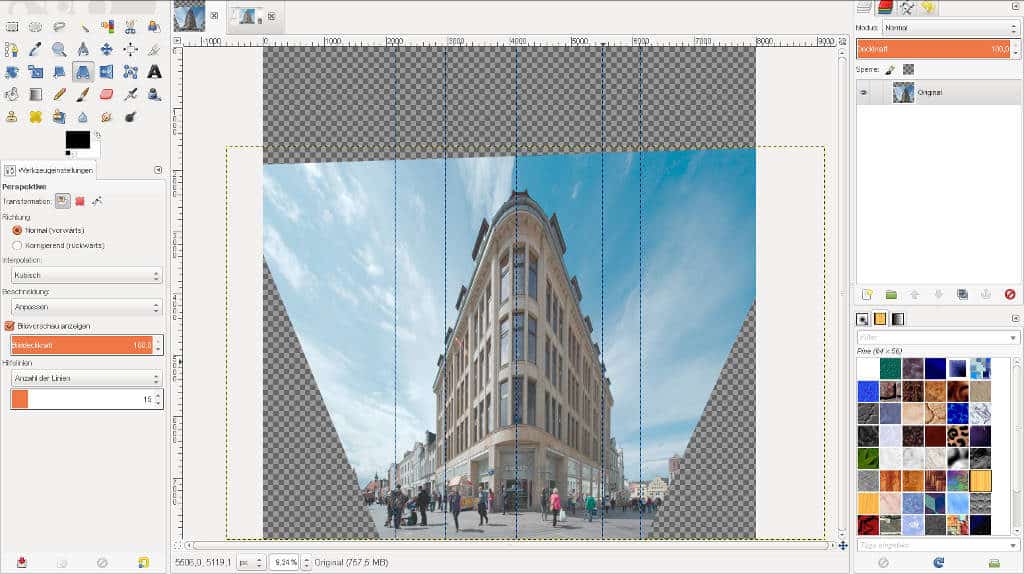 Perspektivkorrektur in GIMP